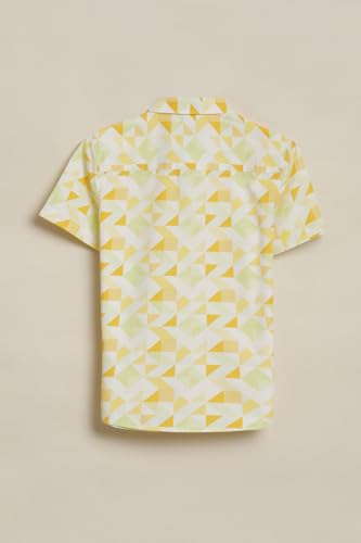 Boys Yellow Print Casual Shirt