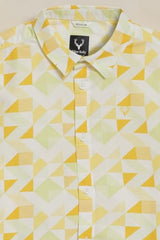 Boys Yellow Print Casual Shirt