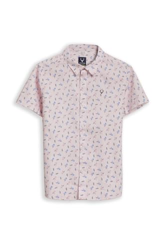 Boys Pink Print Casual Shirt