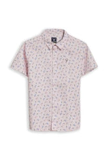 Boys Pink Print Casual Shirt