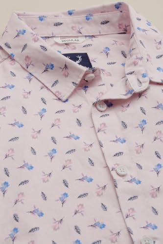 Boys Pink Print Casual Shirt