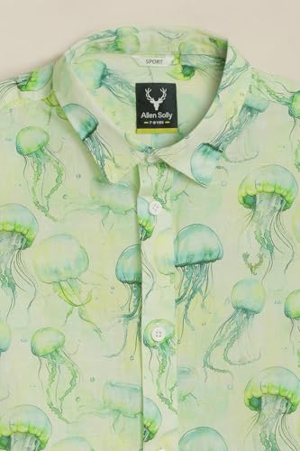 Boys Green Print Casual Shirt