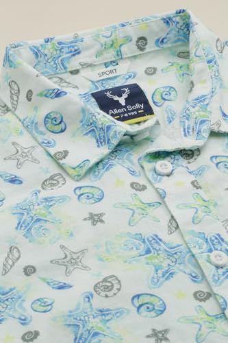 Boys Light Blue Print Casual Shirt