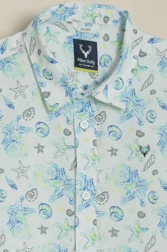 Boys Light Blue Print Casual Shirt