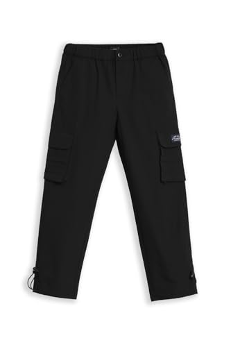 Boys Black Solid Trousers