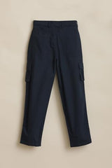 Boys Navy Solid Trousers