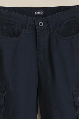 Boys Navy Solid Trousers