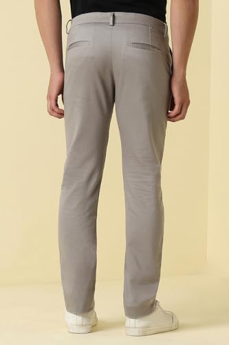 Men Grey Textured Casual Trousers