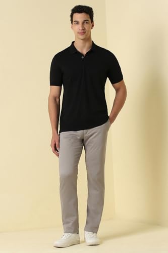 Men Grey Textured Casual Trousers