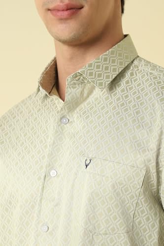 Men Beige Print Full Sleeves Formal Shirt