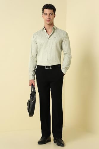 Men Beige Print Full Sleeves Formal Shirt