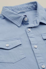 Boys Light Blue Textured Casual Shirt
