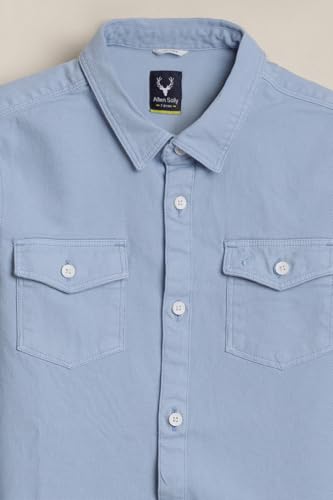 Boys Light Blue Textured Casual Shirt