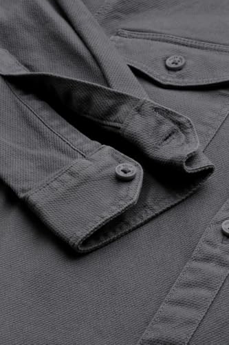 Boys Grey Textured Casual Shirt