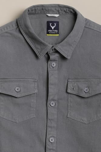 Boys Grey Textured Casual Shirt