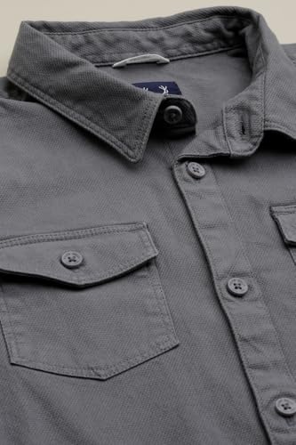 Boys Grey Textured Casual Shirt