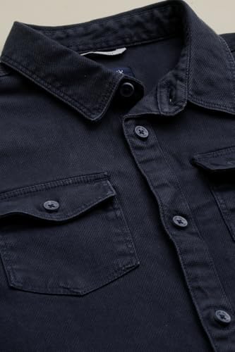 Boys Navy Textured Casual Shirt