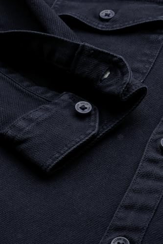 Boys Navy Textured Casual Shirt