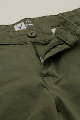 Boys Olive Solid Shorts