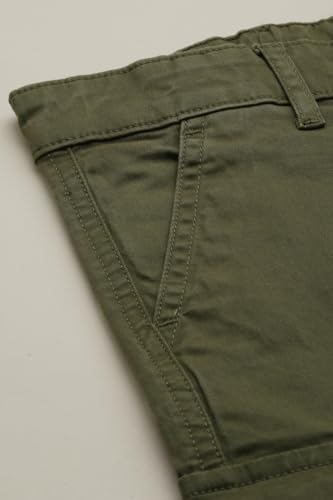 Boys Olive Solid Shorts