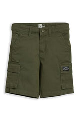 Boys Olive Solid Shorts