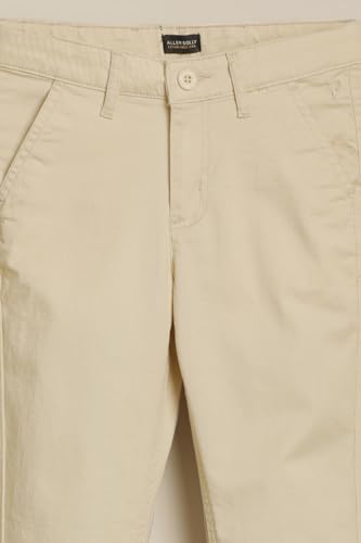 Boys Cream Solid Trousers