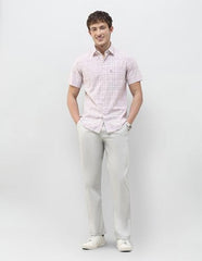 U.S.Polo Association Men's Tartan Checked Regular Fit Shirt (USSHT3224H_Pink_46)