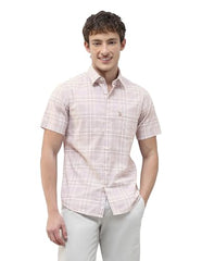 U.S.Polo Association Men's Tartan Checked Regular Fit Shirt (USSHT3224H_Pink_46)