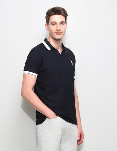 U.S.Polo Association Men's Solid Slim Fit Polo Shirt (USTSHP0836_Navy_XL)