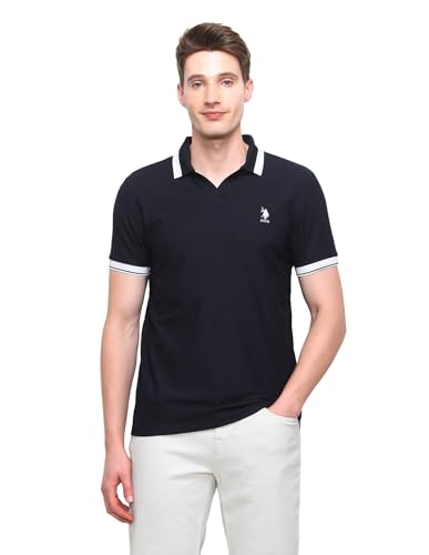 U.S.Polo Association Men's Solid Slim Fit Polo Shirt (USTSHP0836_Navy_XL)