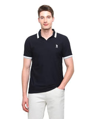 U.S.Polo Association Men's Solid Slim Fit Polo Shirt (USTSHP0836_Navy_XL)