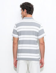 U.S.Polo Association Men's Horizontal Striped Slim Fit Polo Shirt (USTSH3360_Light Grey_3XL)