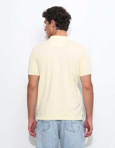 U.S.Polo Association Men's Solid Slim Fit Polo Shirt (USTSH3361_Yellow_L)