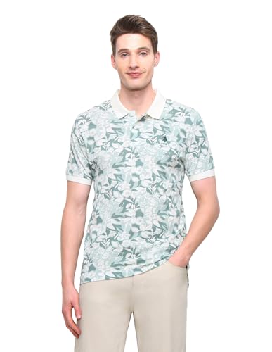 U.S.Polo Association Men's Floral Printed Slim Fit Polo Shirt