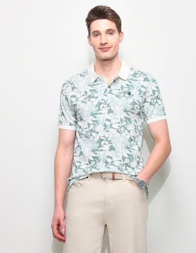 U.S.Polo Association Men's Floral Printed Slim Fit Polo Shirt