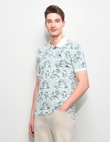 U.S.Polo Association Men's Floral Printed Slim Fit Polo Shirt