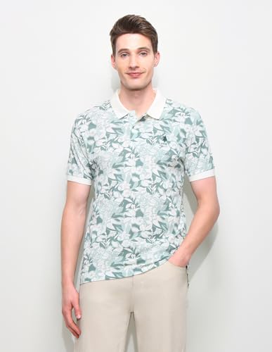 U.S.Polo Association Men's Floral Printed Slim Fit Polo Shirt