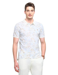 U.S.Polo Association Men's Floral Printed Slim Fit Polo Shirt