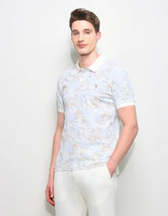 U.S.Polo Association Men's Floral Printed Slim Fit Polo Shirt