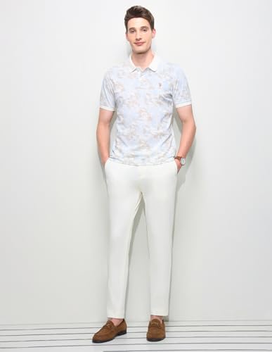 U.S.Polo Association Men's Floral Printed Slim Fit Polo Shirt