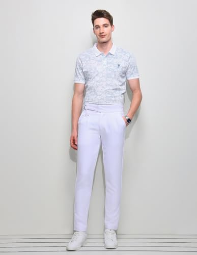 U.S.Polo Association Men's All Over Printed Slim Fit Polo Shirt