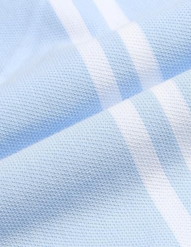 U.S.Polo Association Men's Vertical Striped Slim Fit Polo Shirt (USTSH3385_Blue_S)
