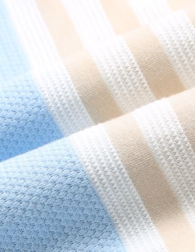 U.S.Polo Association Men's Self Design Vertical Striped Slim Fit Polo Shirt (USTSH3388_Light Blue_L)