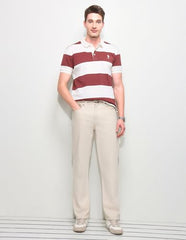 U.S.Polo Association Men's Horizontal Striped Slim Fit Polo Shirt