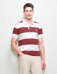 U.S.Polo Association Men's Horizontal Striped Slim Fit Polo Shirt