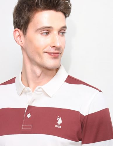 U.S.Polo Association Men's Horizontal Striped Slim Fit Polo Shirt