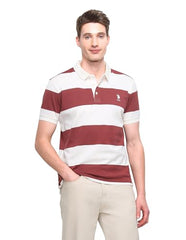 U.S.Polo Association Men's Horizontal Striped Slim Fit Polo Shirt