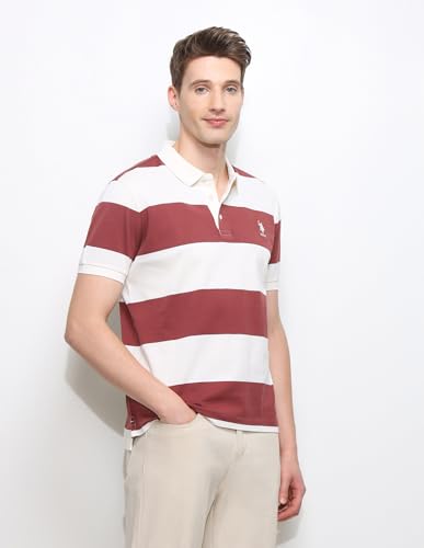 U.S.Polo Association Men's Horizontal Striped Slim Fit Polo Shirt