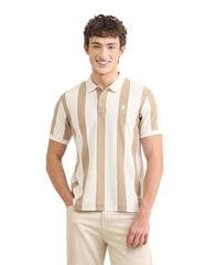 U.S.Polo Association Men's Sotogrande Vertical Striped Polo Shirt (USTSH3417_Beige_XL)
