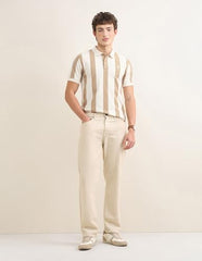 U.S.Polo Association Men's Sotogrande Vertical Striped Polo Shirt (USTSH3417_Beige_XL)